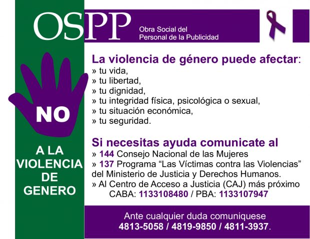 OSPP NO a la violencia de género